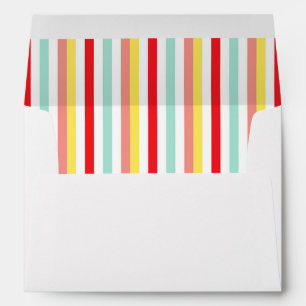 Modern Colorful Stripes Retro Wedding Envelope