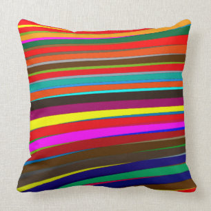 Modern Colorful Stripes Throw Pillow. Pillow