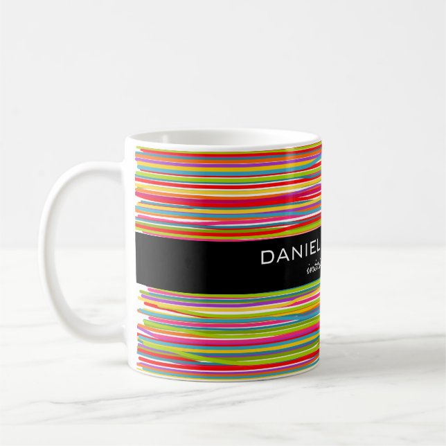 Modern Colorful Stripes Vibrant Interior Designer  Coffee Mug (Left)