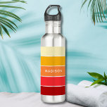 Modern Colorful Summer Color Block Name Stainless Steel Water Bottle<br><div class="desc">Modern Colorful Summer Color Block Name Stainless Steel Water Bottle features a colorful and modern design in a color-block pattern in red and orange shades with your personalized name. Perfect as a gift for Christmas,  birthday,  holidays,  school,  college,  team building and more. Designed by © Evco Studio www.zazzle.com/store/evcostudio</div>