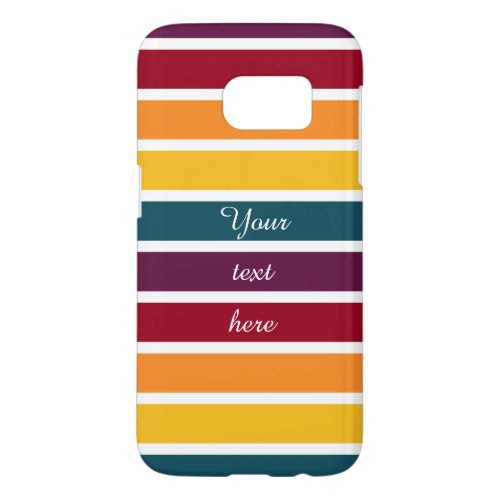 Modern Colorful Sunset Stripes With Text Samsung Galaxy S7 Case