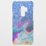 Modern Colorful Swirls & Blue Faux Glitter Ombre Uncommon Samsung Galaxy S9 Plus Case<br><div class="desc">Modern blue faux glitter and colorful swirls ombre.</div>