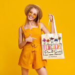 Modern Colorful Teacher's Appreciation Custom  Tote Bag<br><div class="desc">Modern Colorful Teacher's Appreciation Personalized Tote Bag features colorful typography and graphics in pink,  magenta,  periwinkle and gold with typography to match.</div>