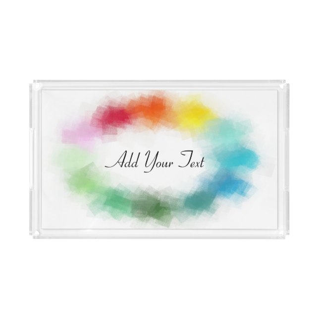 Modern Colorful Template Custom Handwritten Script Acrylic Tray (Front)