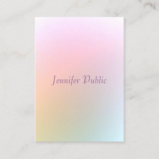 Modern Colorful Template Elegant Calligraphy Name Business Card (Front)