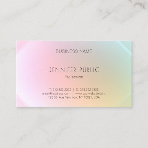 Modern Colorful Template Elegant Professional Business Card