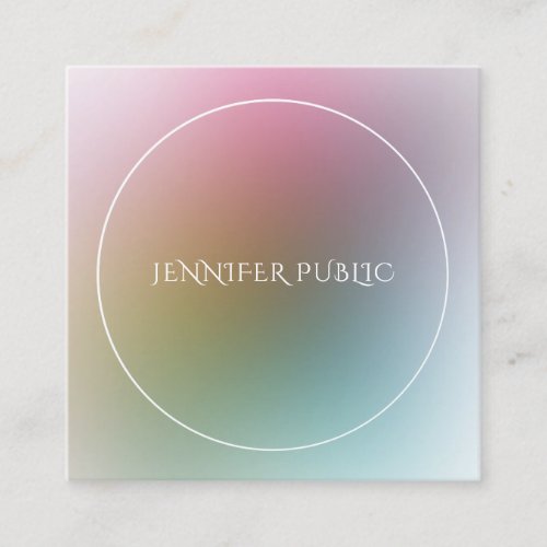 Modern Colorful Template Elegant Professional Square Business Card