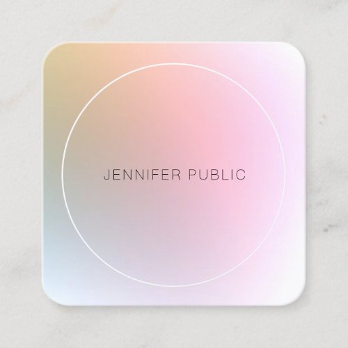 Modern Colorful Template Elegant Professional Square Business Card