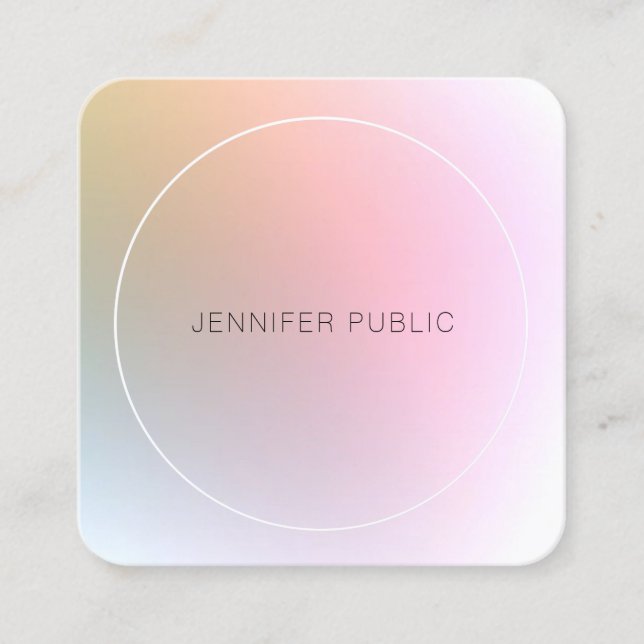 Modern Colorful Template Elegant Professional Square Business Card (Front)