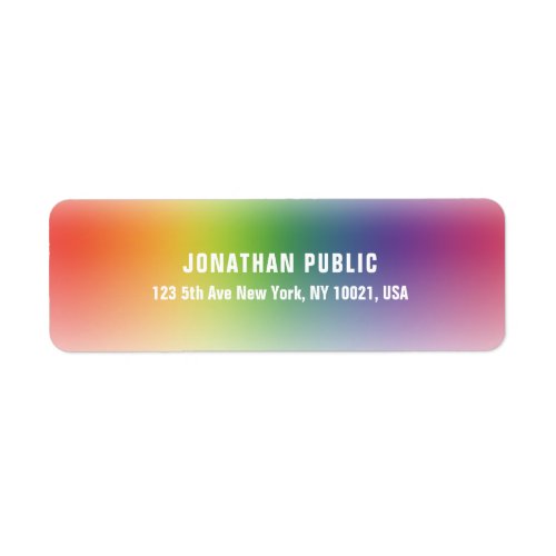 Modern Colorful Template Elegant Return Address Label