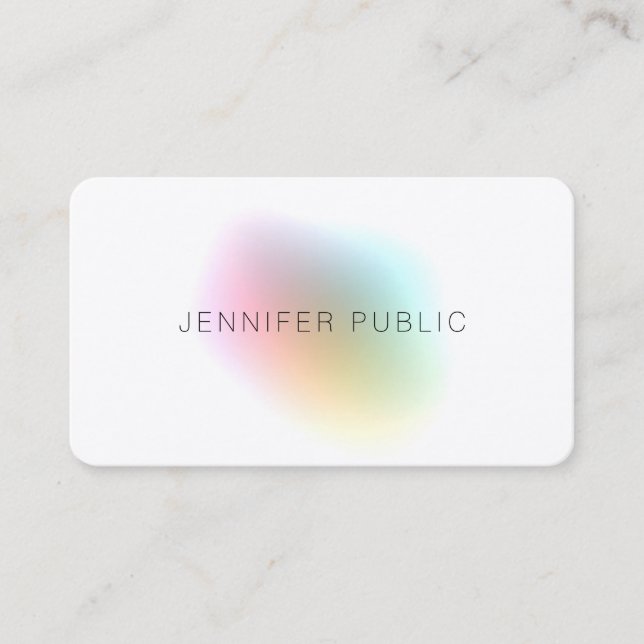 Modern Colorful Template Elegant Silk Finish Business Card (Front)