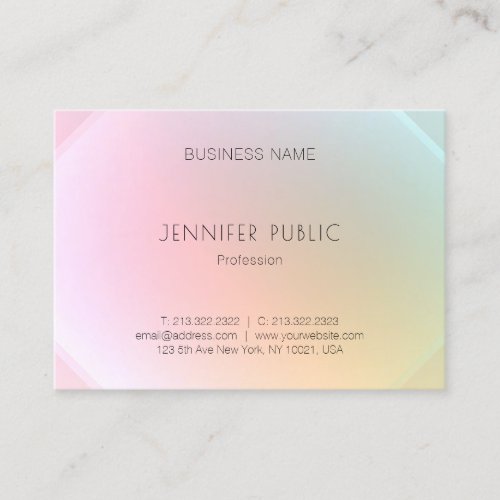 Modern Colorful Template Elegant Trendy Design Business Card