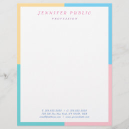 Modern Colorful Template Pink Yellow Blue Green Letterhead