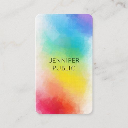 Modern Colorful Template Rainbow Colors Elegant Business Card