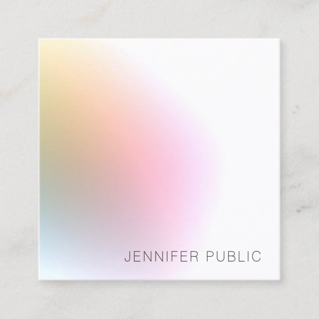 Modern Colorful Template Trendy Elegant Design Square Business Card (Front)