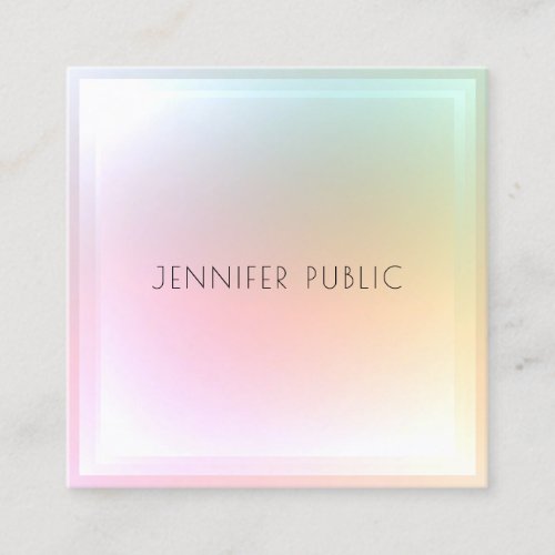 Modern Colorful Template Trendy Elegant Design Square Business Card