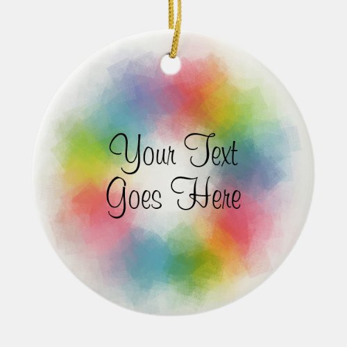 Modern Colorful Template Trendy Handwritten Script Ceramic Ornament