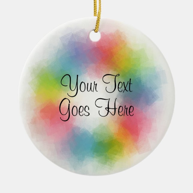 Modern Colorful Template Trendy Handwritten Script Ceramic Ornament (Front)