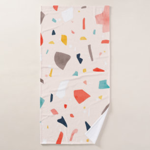 Modern colorful Terrazzo seamless patterns with co Bath Towel
