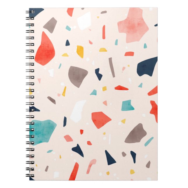 Modern colorful Terrazzo seamless patterns with co Notebook (Front)