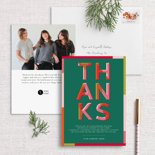 Modern Colorful Thanks Corporate Holiday Card
