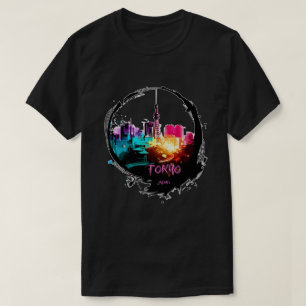 Modern Colorful Tokyo Japan cityscape T-Shirt