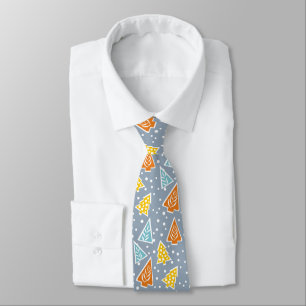 Modern colorful Tree pattern dusty blue Neck Tie