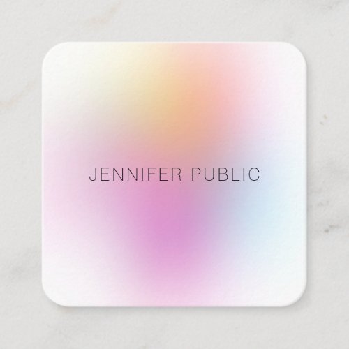 Modern Colorful Trendy Elegant Design Template Square Business Card