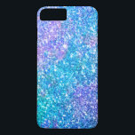 Modern Colorful Trendy Glitter Print iPhone 8 Plus/7 Plus Case<br><div class="desc">Colorful beautiful blue-green tones mashed with light purple and pink tones accenting with withe sparkles.
Monogramed version can be requested by email.</div>