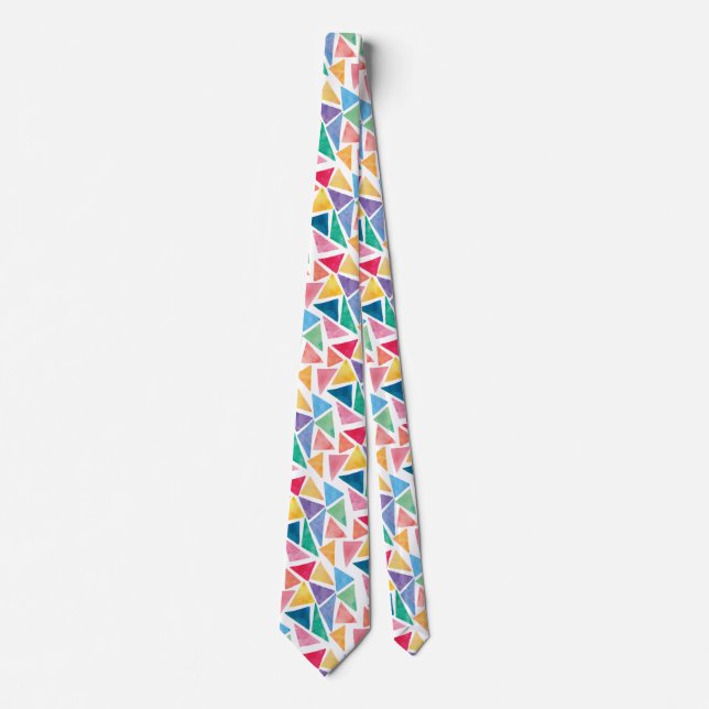 Modern Colorful Triangle Party Neck Tie (Front)