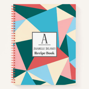 Modern Colorful Triangles Geometric Recipe Book
