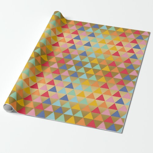 Modern colorful triangles pattern wrapping paper