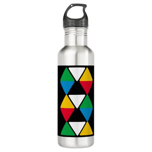 Modern Colorful Triangles Personalized Stainless Steel Water Bottle