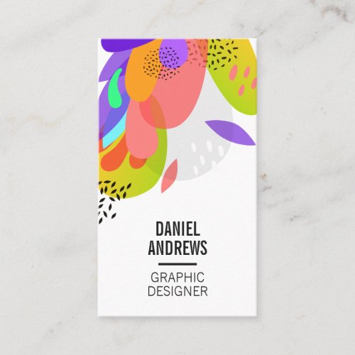 Modern colorful tropical abstract tropical pattern business card