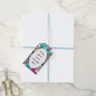 Modern Colorful Tropical Botanical Pattern Gift Tags