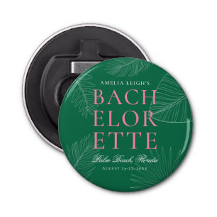 Modern Colorful  Tropical Palm Leaves Bachelorette Bottle Opener