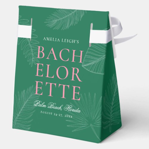 Modern Colorful  Tropical Palm Leaves Bachelorette Favor Boxes