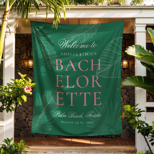 Modern Colorful  Tropical Palm Leaves Bachelorette Tapestry