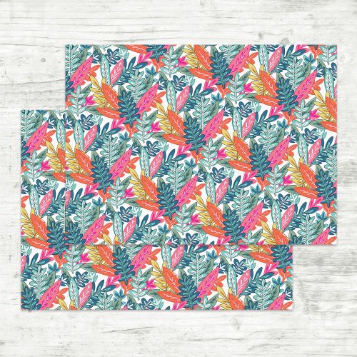 Modern Colorful Tropical Pattern Tissue Paper