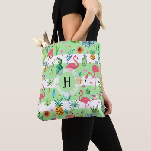 Modern Colorful Tropical Pattern Tote Bag