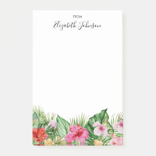 Modern Colorful Tropical Watercolor Post_it Notes