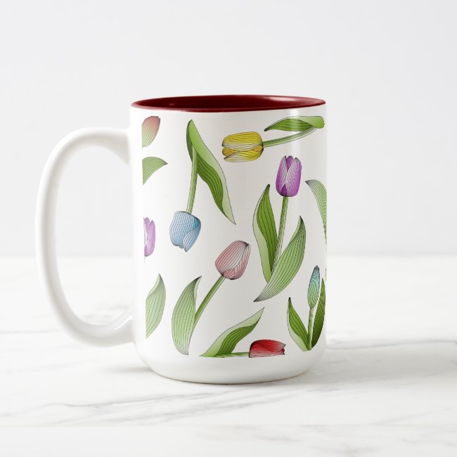 Modern Colorful Tulip Flower Pattern