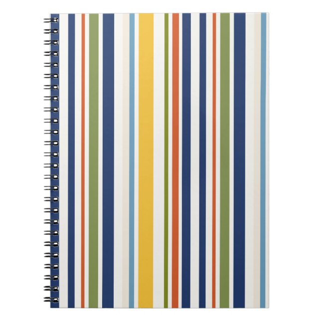 Modern Colorful Vertical Stripe Pattern Notebook (Front)