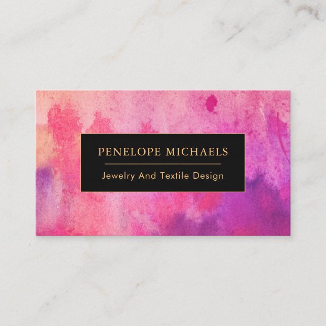 Modern Colorful Watercolor Business Card (Front)