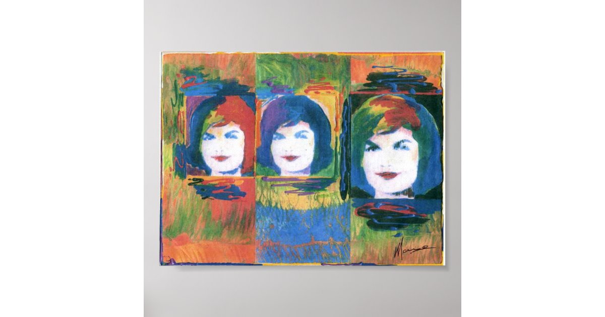 Modern Colorful Watercolor Collage Jackie Kennedy Poster Zazzle