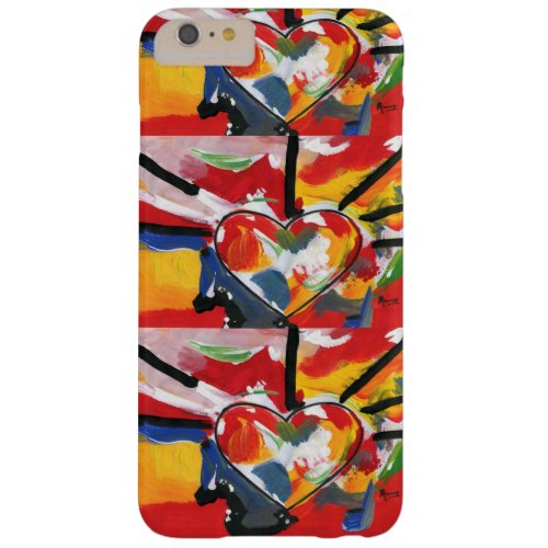 Modern Colorful Watercolor Hearts Abstract Collage Barely There iPhone 6 Plus Case