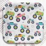 Modern Colorful Watercolor Monster Car Trucks Paper Plates<br><div class="desc">Modern Colorful Watercolor Monster Car Trucks Paper Plates features a watercolor pattern of colorful monster car trucks. Designed by Evco Studio www.zazzle.com/store/evcostudio</div>