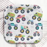 Modern Colorful Watercolor Monster Car Trucks Paper Plates<br><div class="desc">Modern Colorful Watercolor Monster Car Trucks Paper Plates features a watercolor pattern of colorful monster car trucks. Designed by Evco Studio www.zazzle.com/store/evcostudio</div>