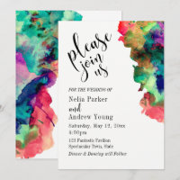 Modern, Colorful Watercolor "Please Join Us"