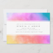 Modern Colorful Watercolor Rainbow Bridal Shower Invitation (Front)